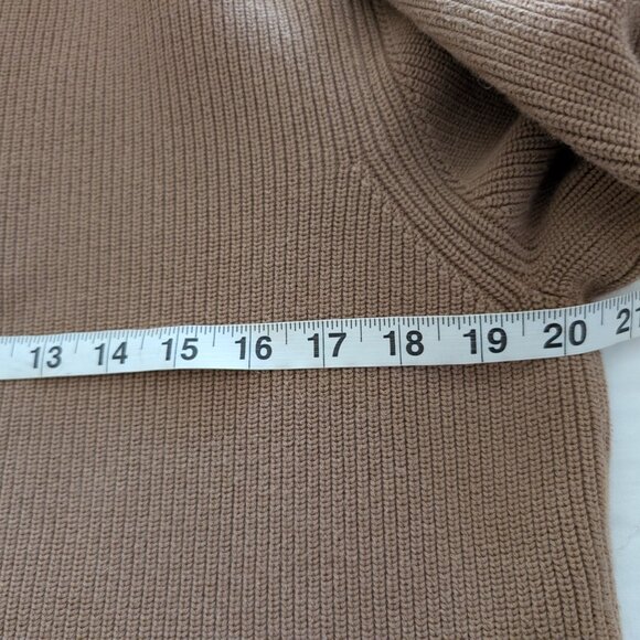 ORVIS Pullover Men's M Brown 1/4 Zip Ribbed Mock Neck Long Sleeve Cotton Sweater - Picture 9 of 10